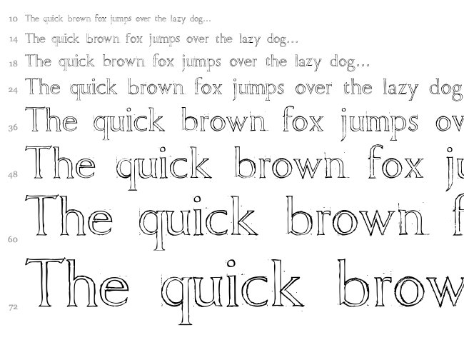 Freehand Roman font waterfall